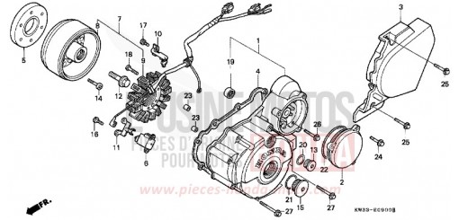 PANNEAU CARTER-MOTEUR G./ GENERATRICE NX250L de 1990